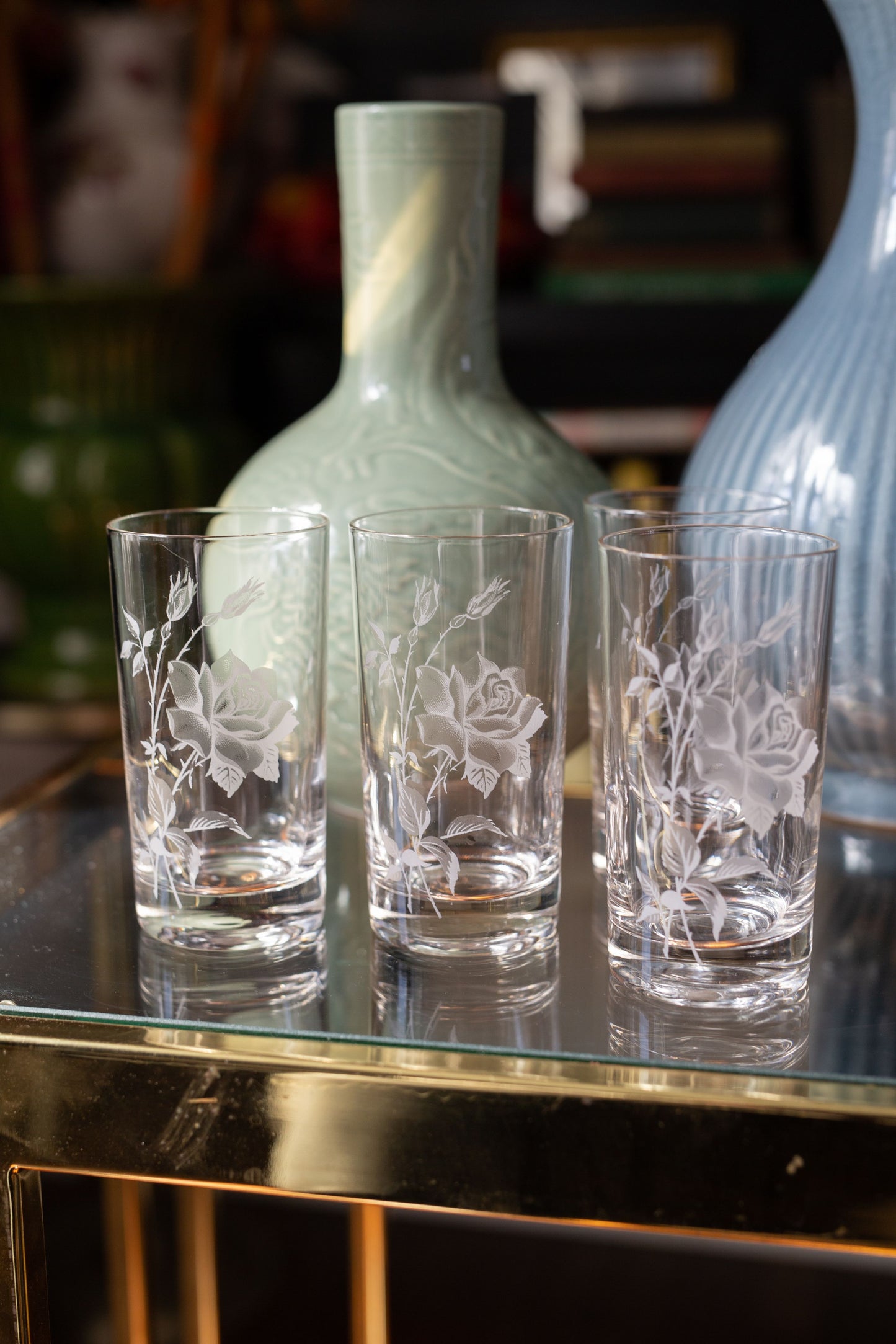 Etched Rose Glassware