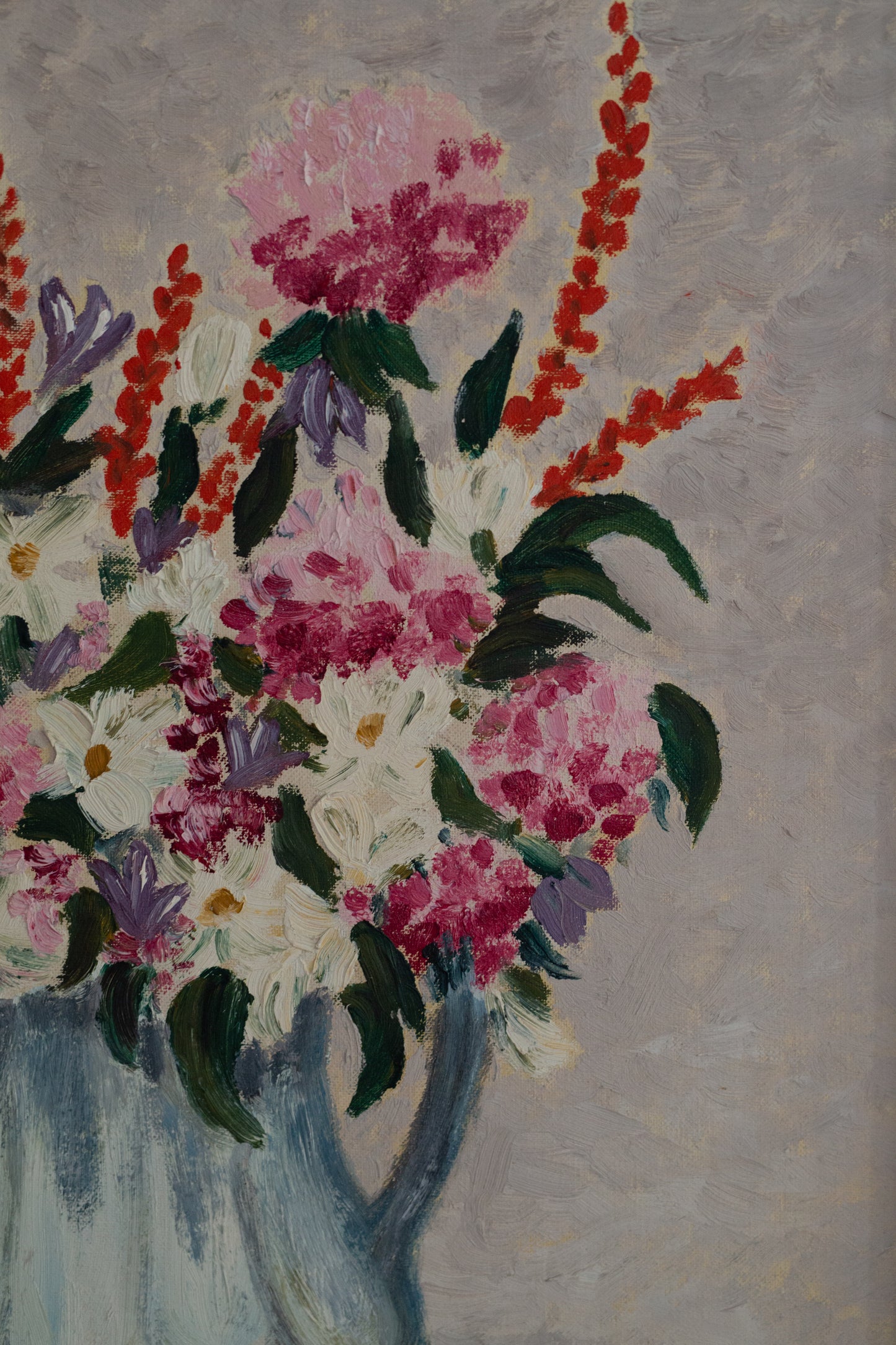 Framed Oil on Canvas Floral Art