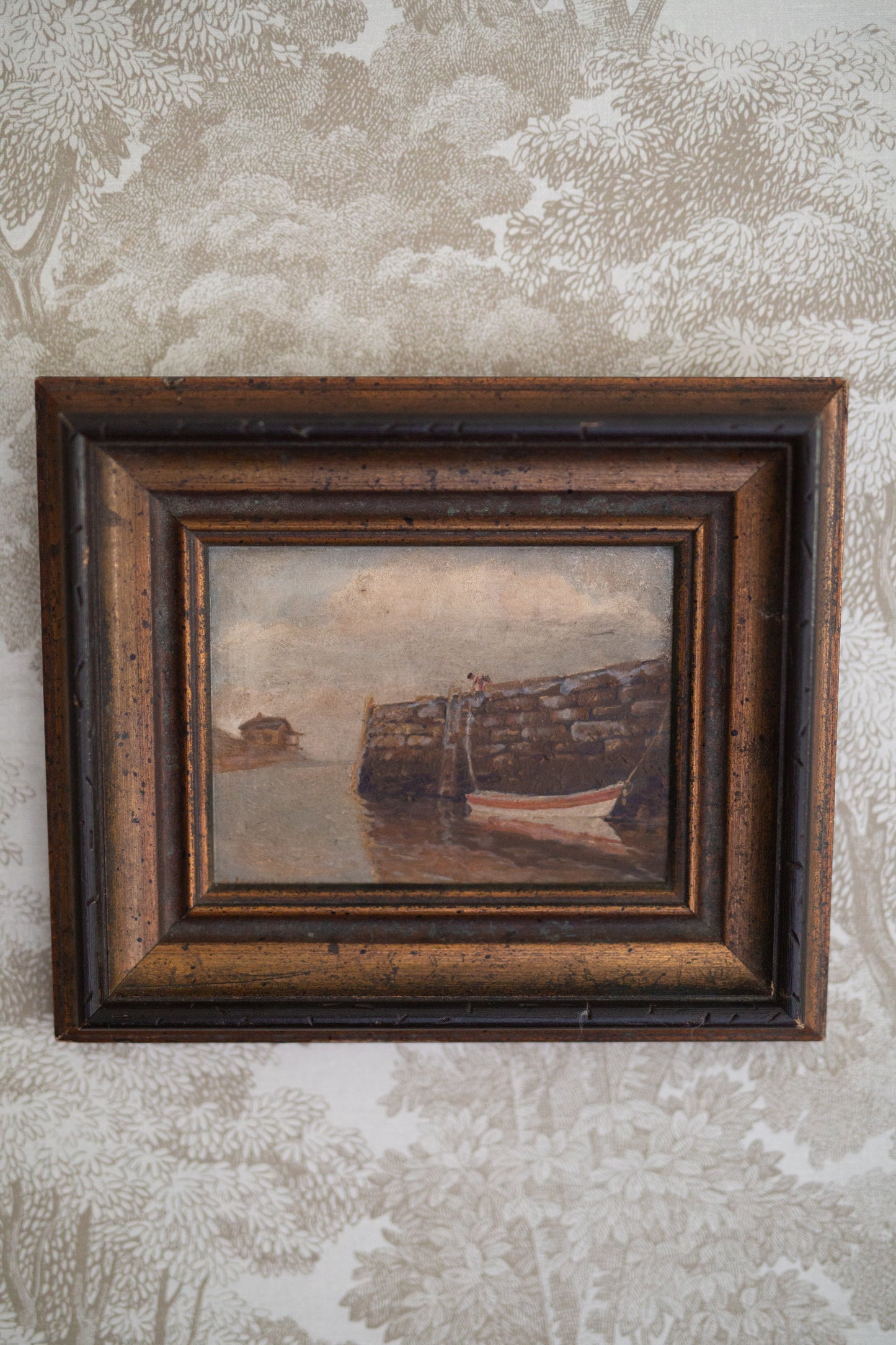 Harbor Scene Oil Painting