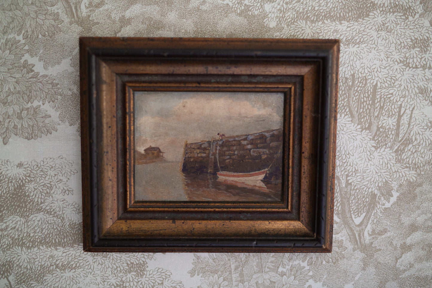 Harbor Scene Oil Painting