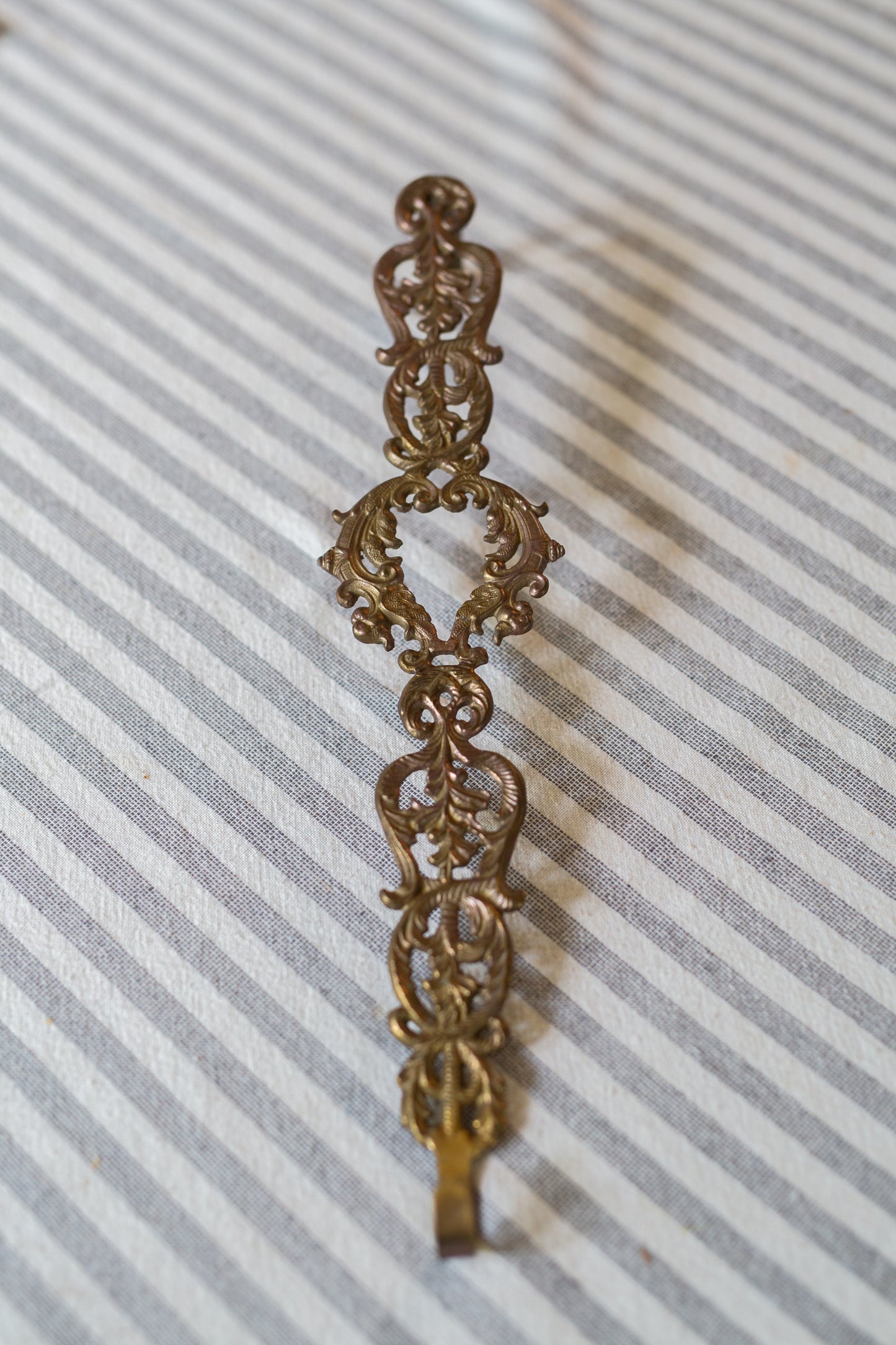 Victorian Style Brass Filigree Door Hook