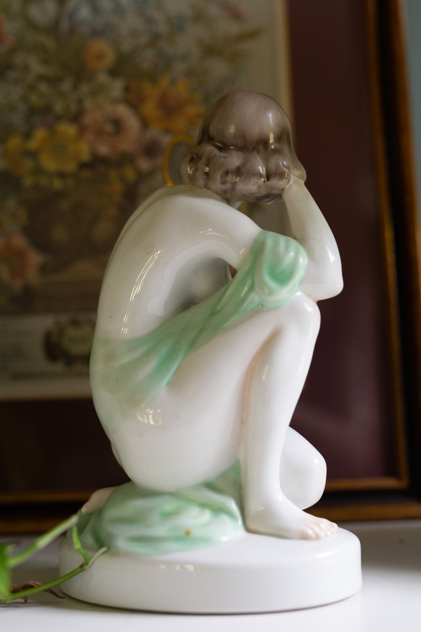 HEREND Nude Hand Painted Porcelain Figurine