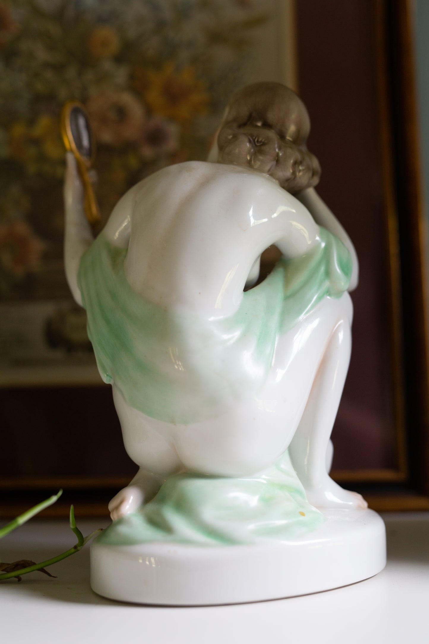 HEREND Nude Hand Painted Porcelain Figurine