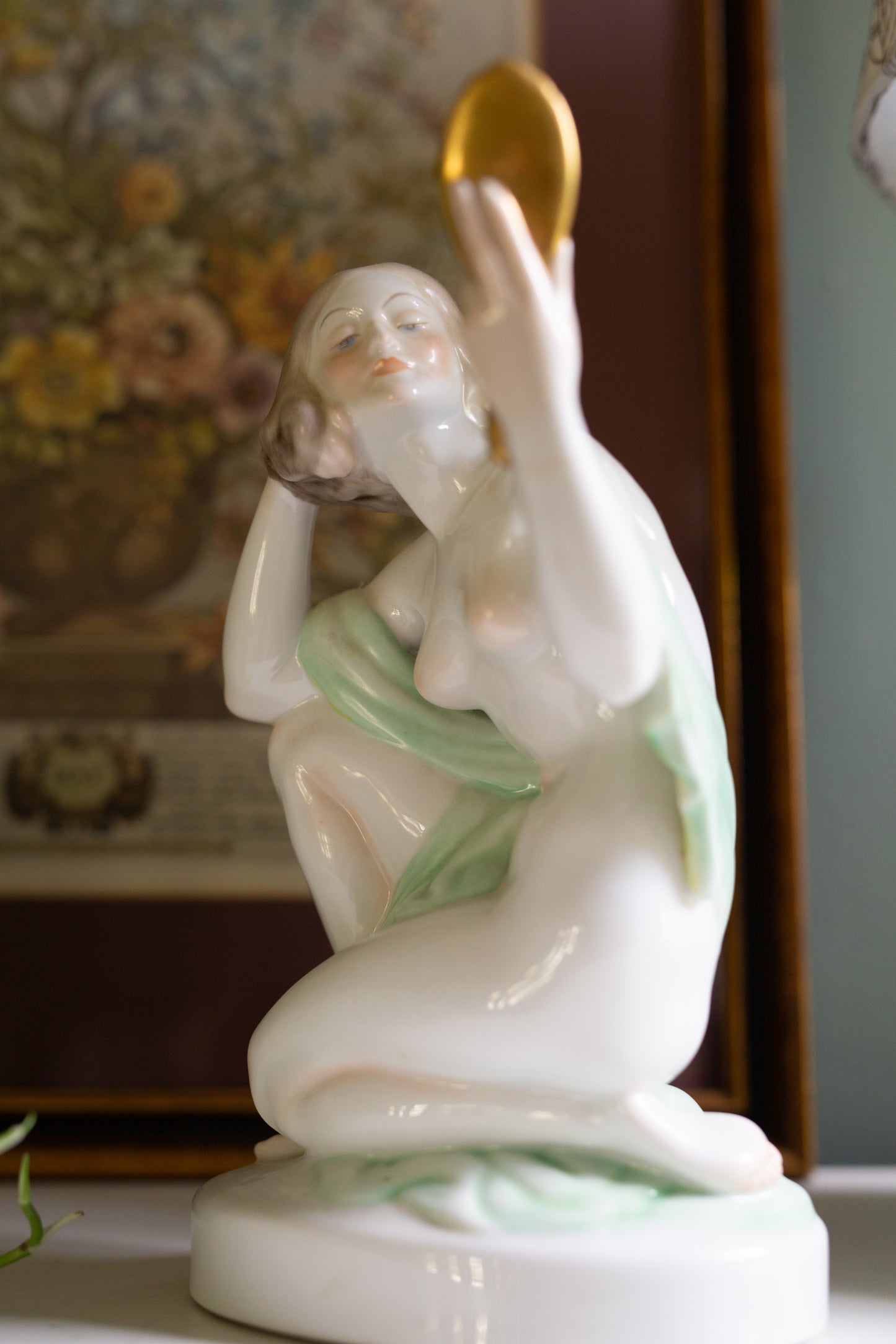 HEREND Nude Hand Painted Porcelain Figurine
