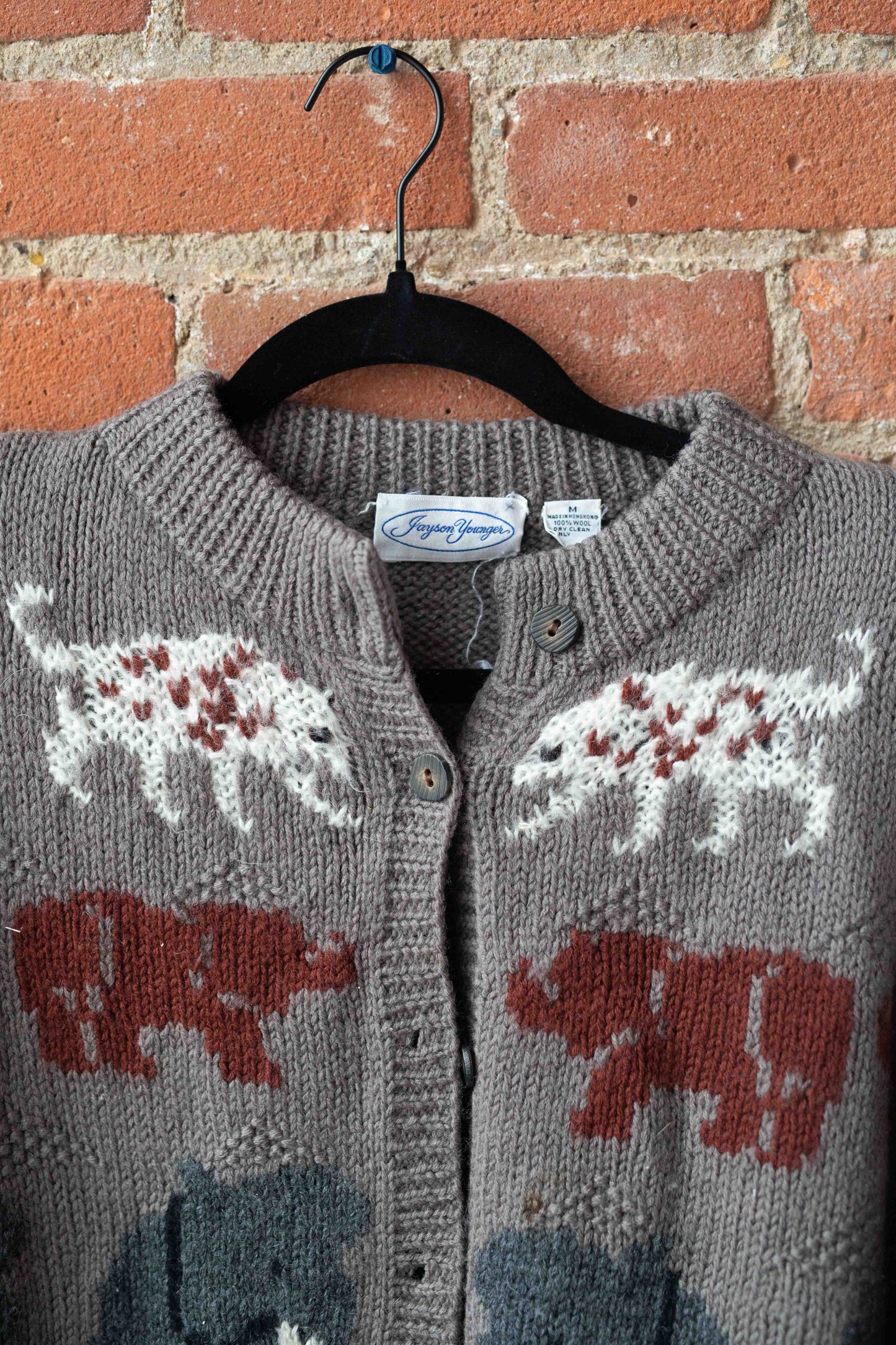 1980s Jayson Younger Wool Animals Cardigan