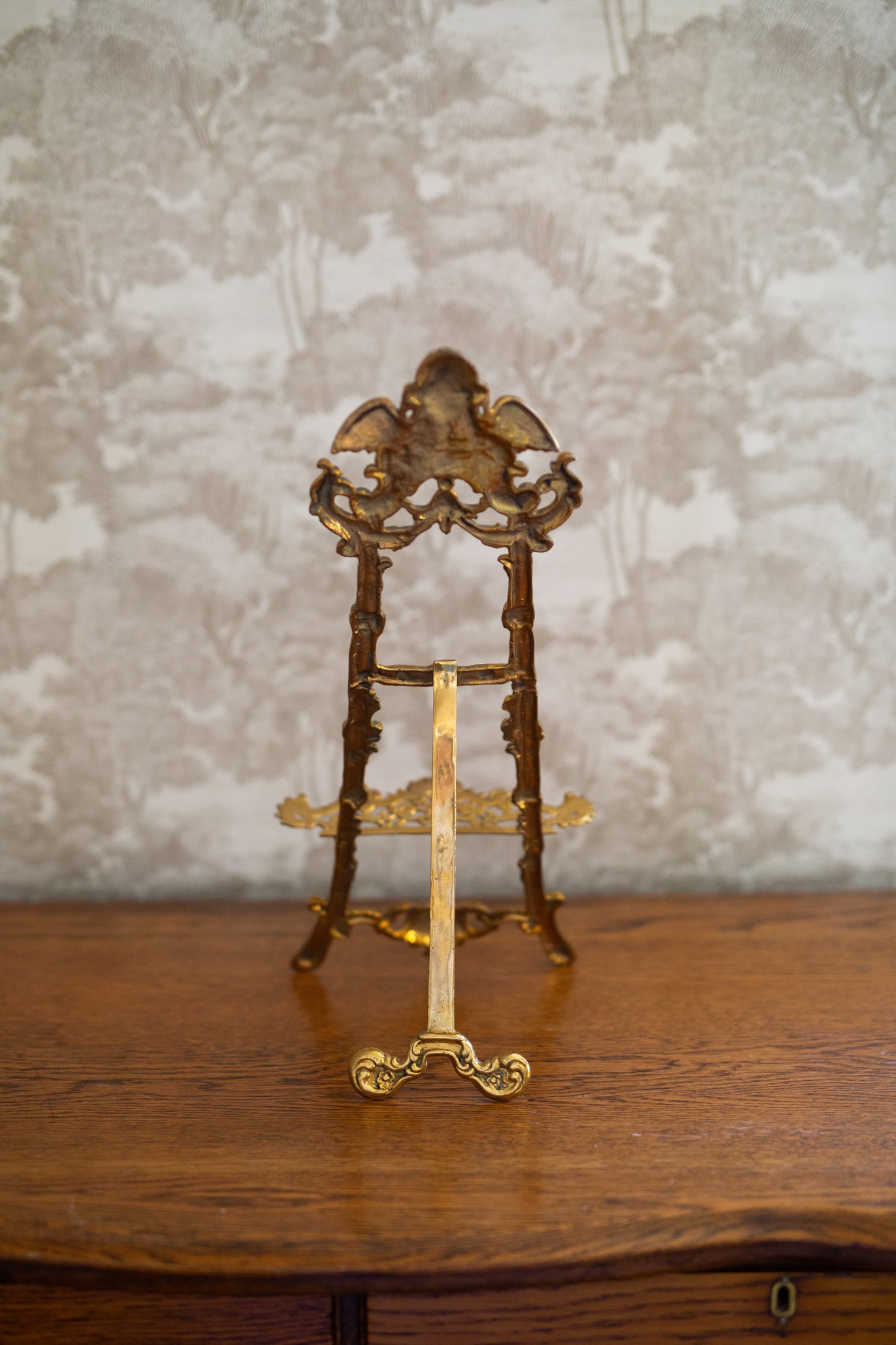 Vintage French Rococo Style Brass Art Easel 21”