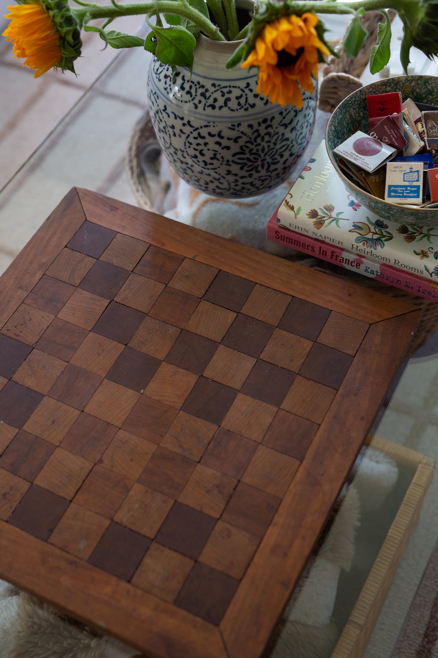 Inlaid Wood Checkerboard
