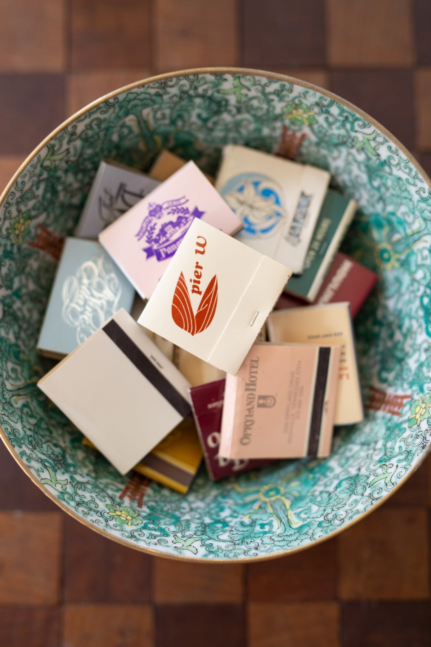 Japanese Porcelain Bowl with Vintage Matchbooks