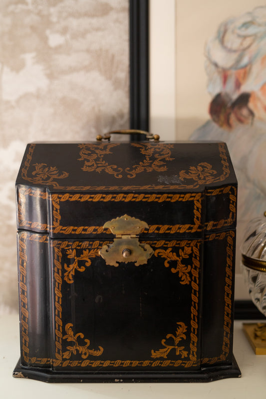Black Lacquer hand painted box