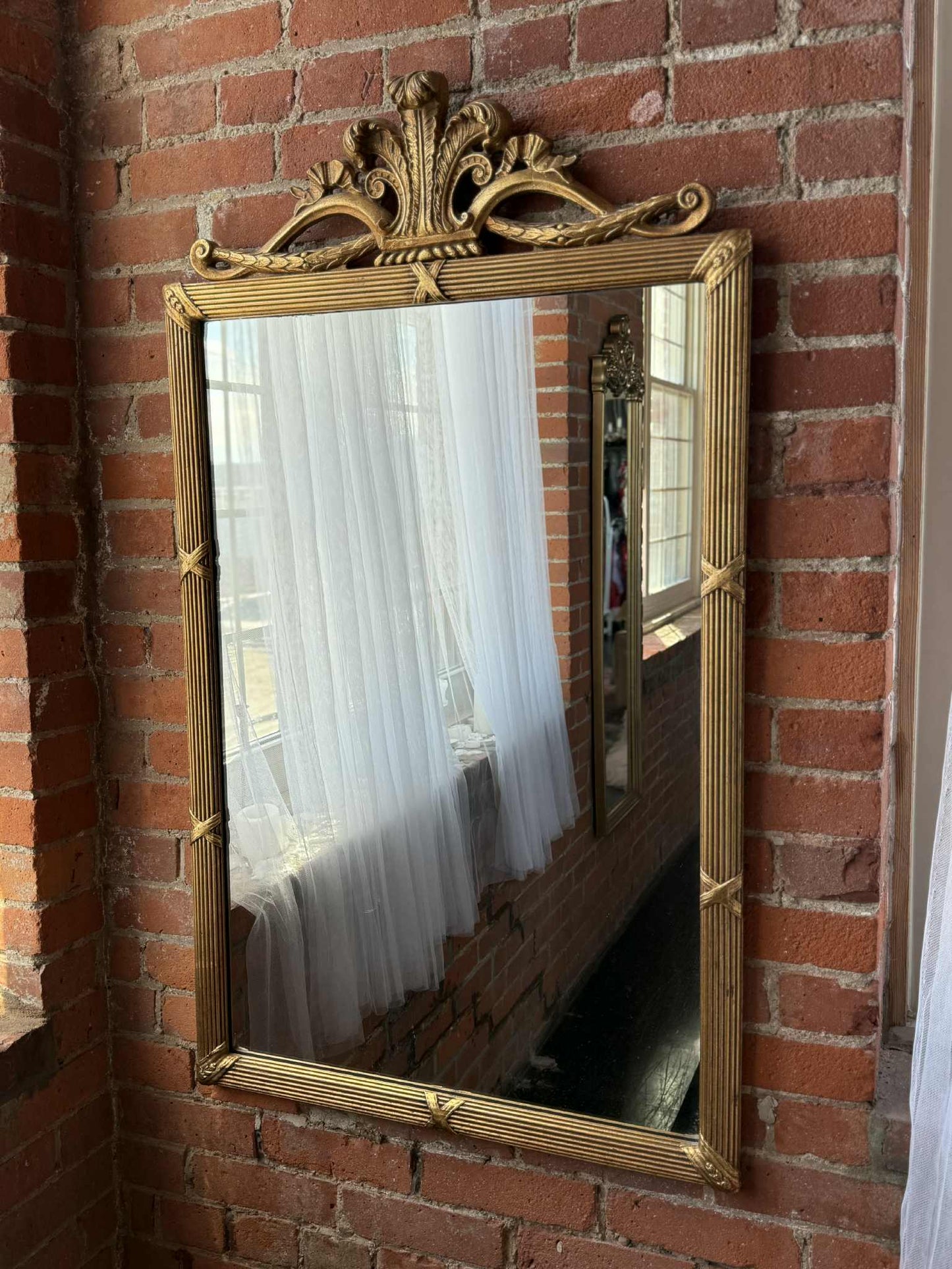 Friedman Brothers Gold Gilt Georgian Beveled Wall Mirror