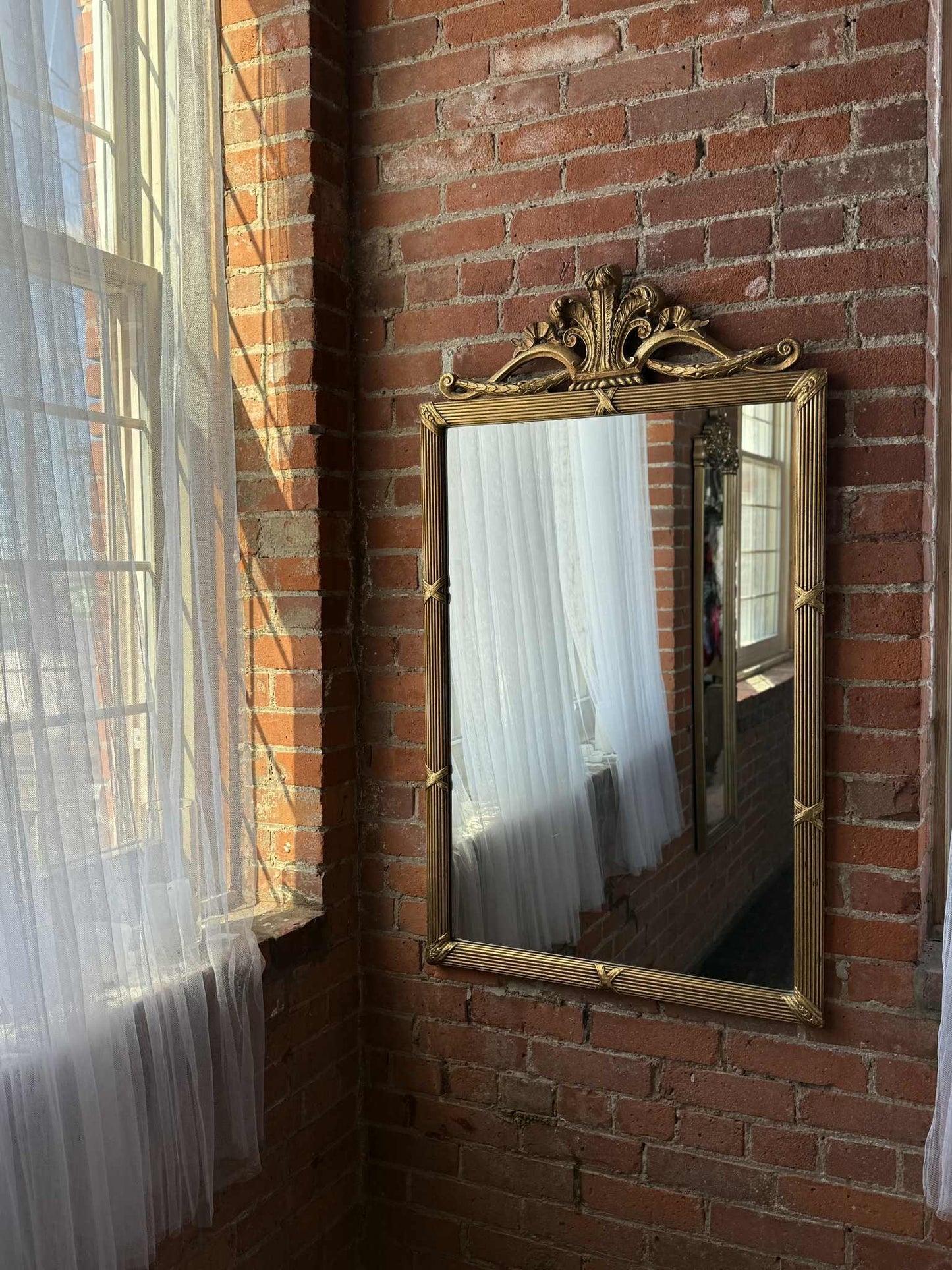 Friedman Brothers Gold Gilt Georgian Beveled Wall Mirror