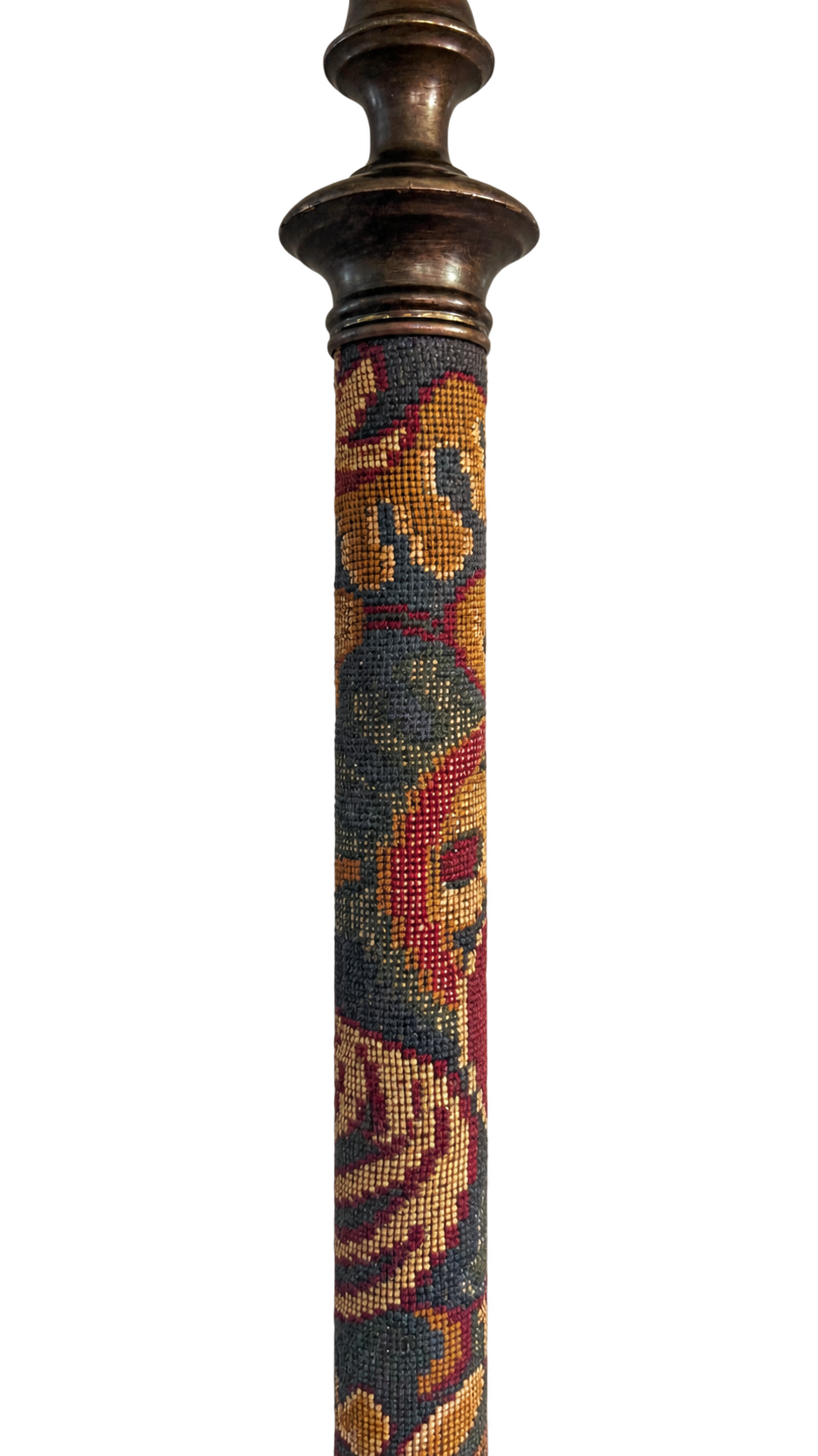 Vintage Capiz and Tapestry Floor Lamp
