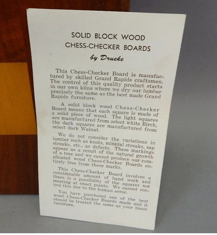 Drueke Walnut and Birch 2 sided Checkerboard