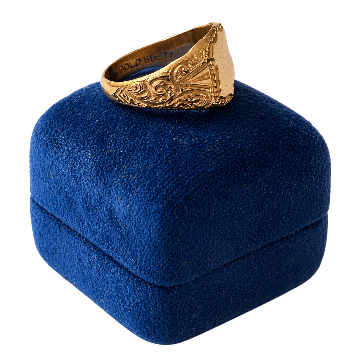 Vintage 14k Gold Plated Shield Signet Ring