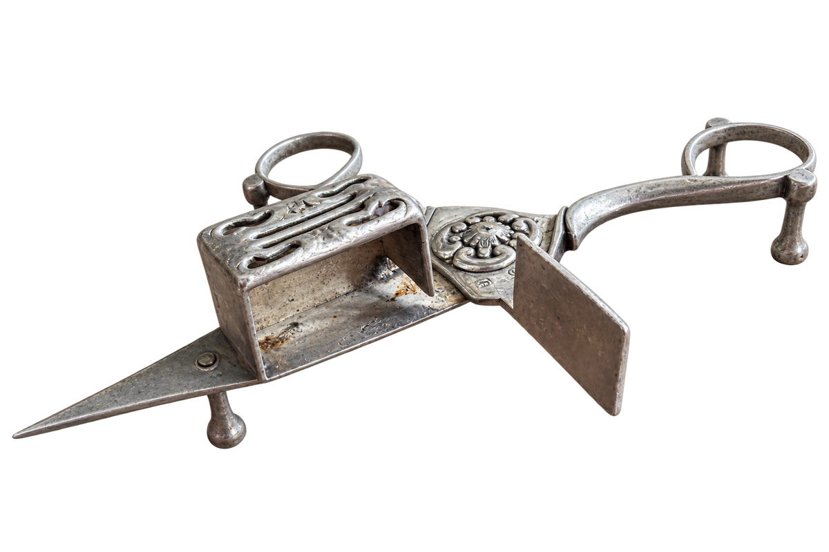Antique 19th-Century Silver-Plated Candle Snuffer & Wick Trimmer