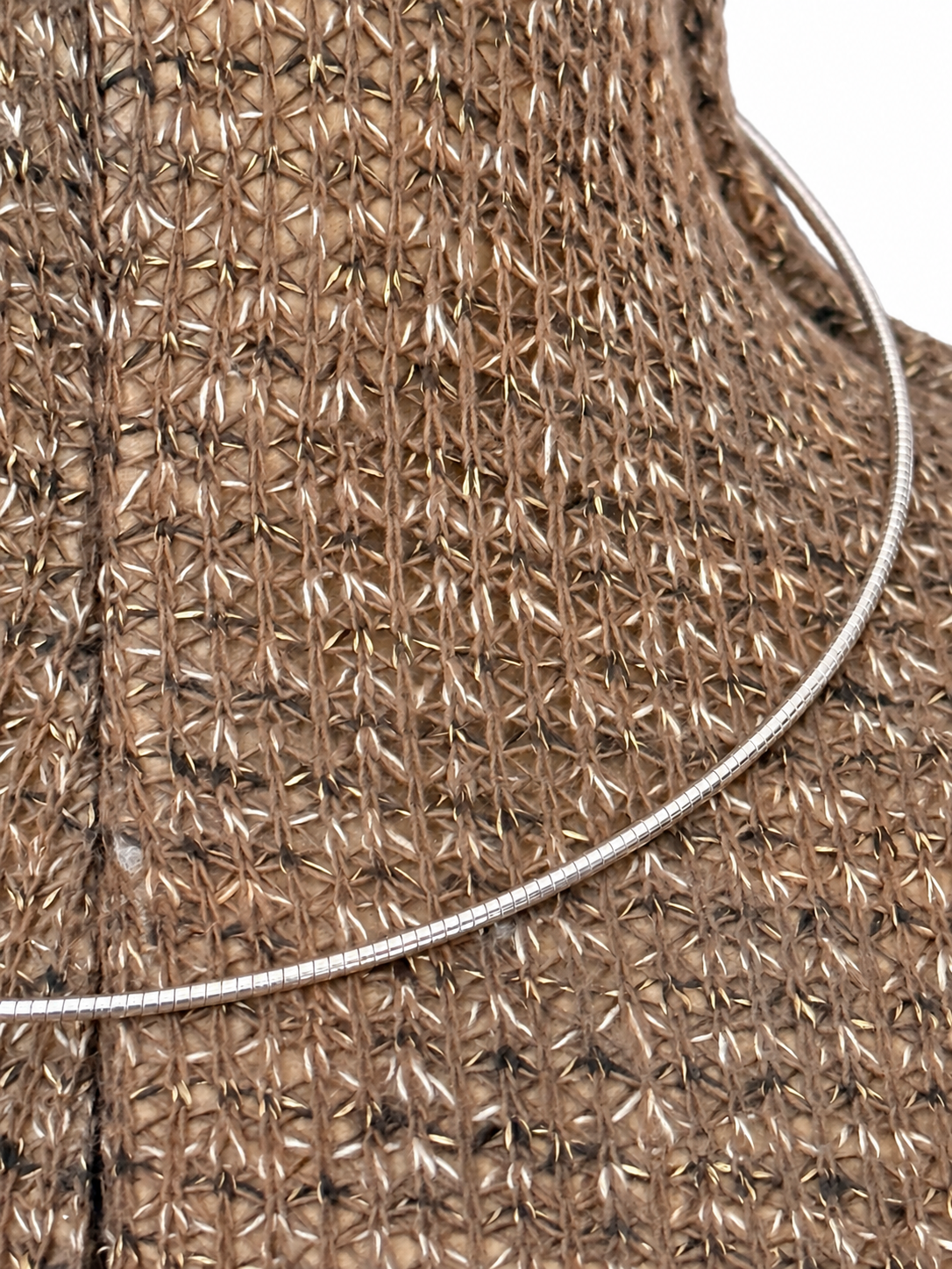 Sterling Silver .925 Omega Domed Chain Necklace