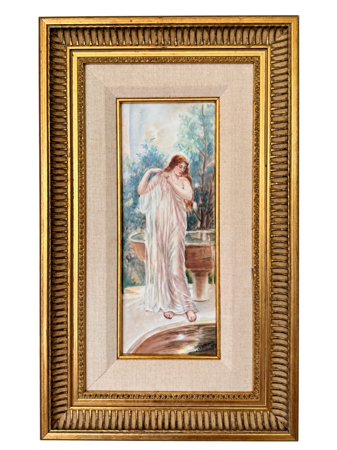 1912 Antique Limoges Porcelain Plaque, Hand Painted