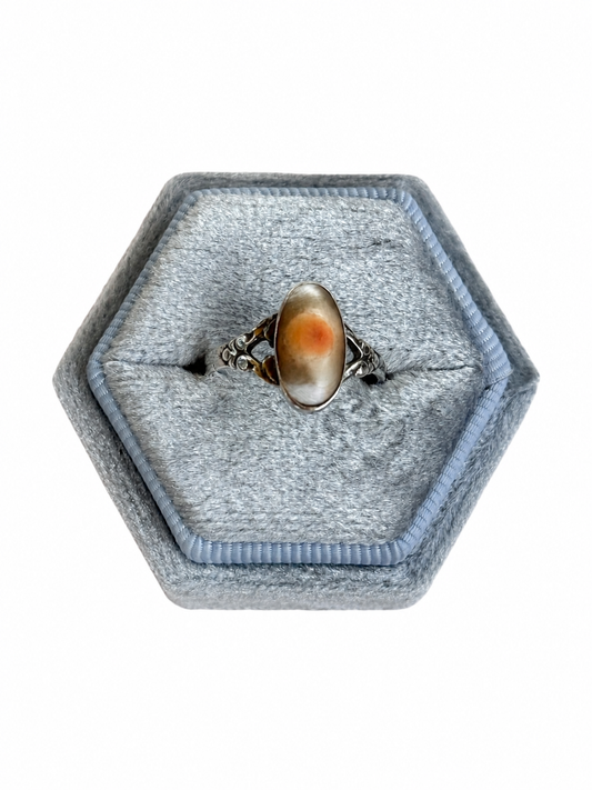 Vintage Sterling Silver Blister Pearl Ring, Sz 6