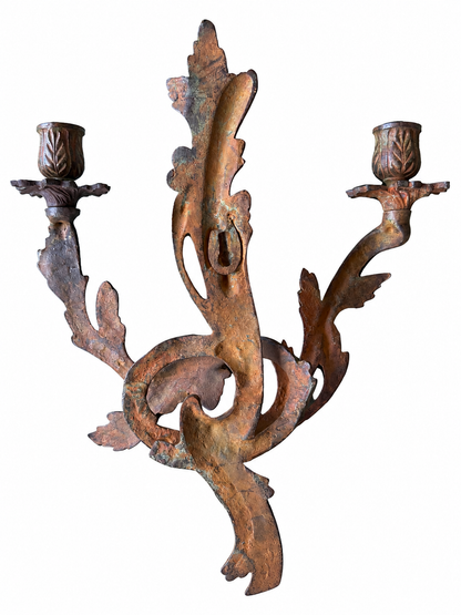 Cast Iron Two Candle Wall Sconces