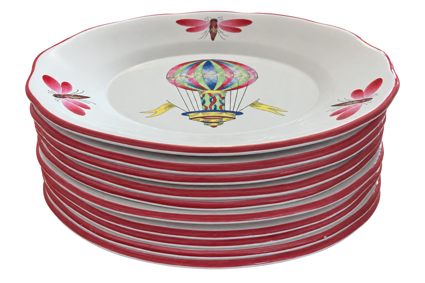 St. Clements French Faience Hot Air Balloon Plate, 1967