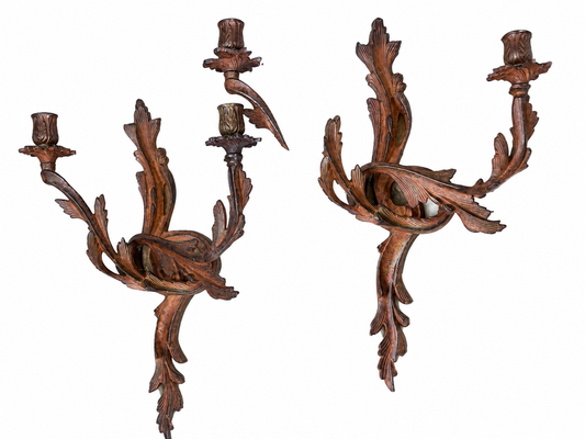 Cast Iron Two Candle Wall Sconces