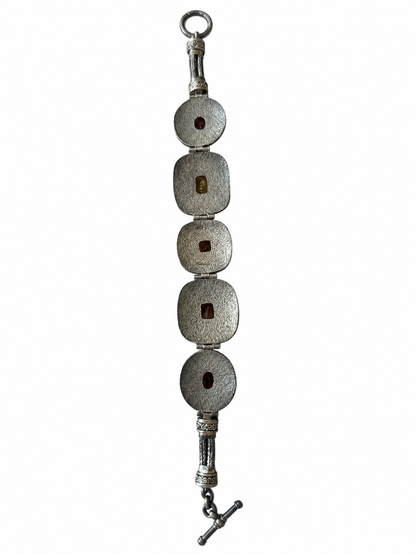 VNTG Suarti Bali Indonesia Sterling Silver 925 Gemstone Byzantine Bracelet