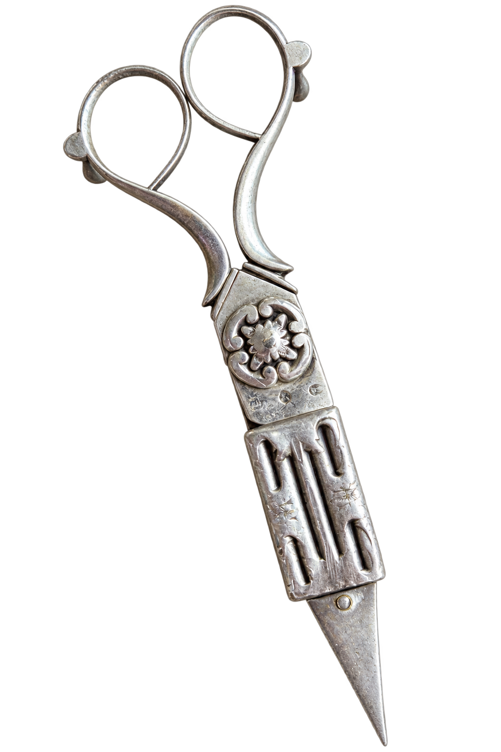 Antique 19th-Century Silver-Plated Candle Snuffer & Wick Trimmer