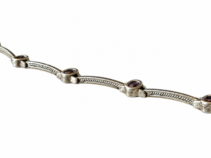 VNTG Sterling Multi-Gemstone Bar Link Bracelet