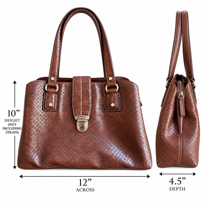 Vintage 1990s Liz Claiborne Brown Woven Handbag