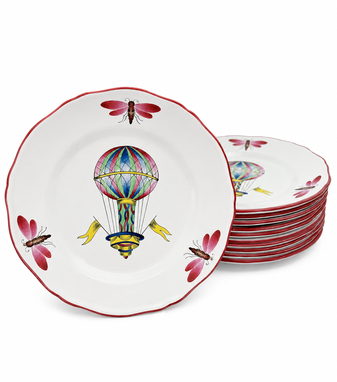 St. Clements French Faience Hot Air Balloon Plate, 1967