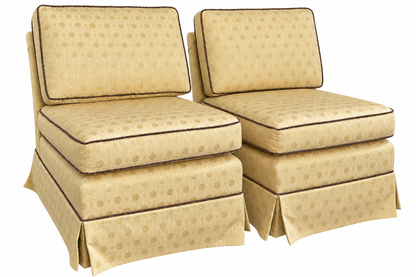 Vintage Custom Upholstered Slipper Chairs
