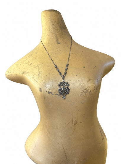 Art Deco Sterling Silver & Marcasite Necklace, c. 1925–1935