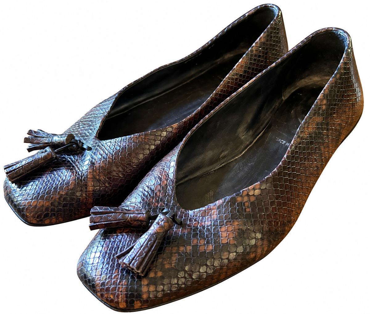 Vintage Paul Smith  Snake-Effect Leather Tassel Flats (40)