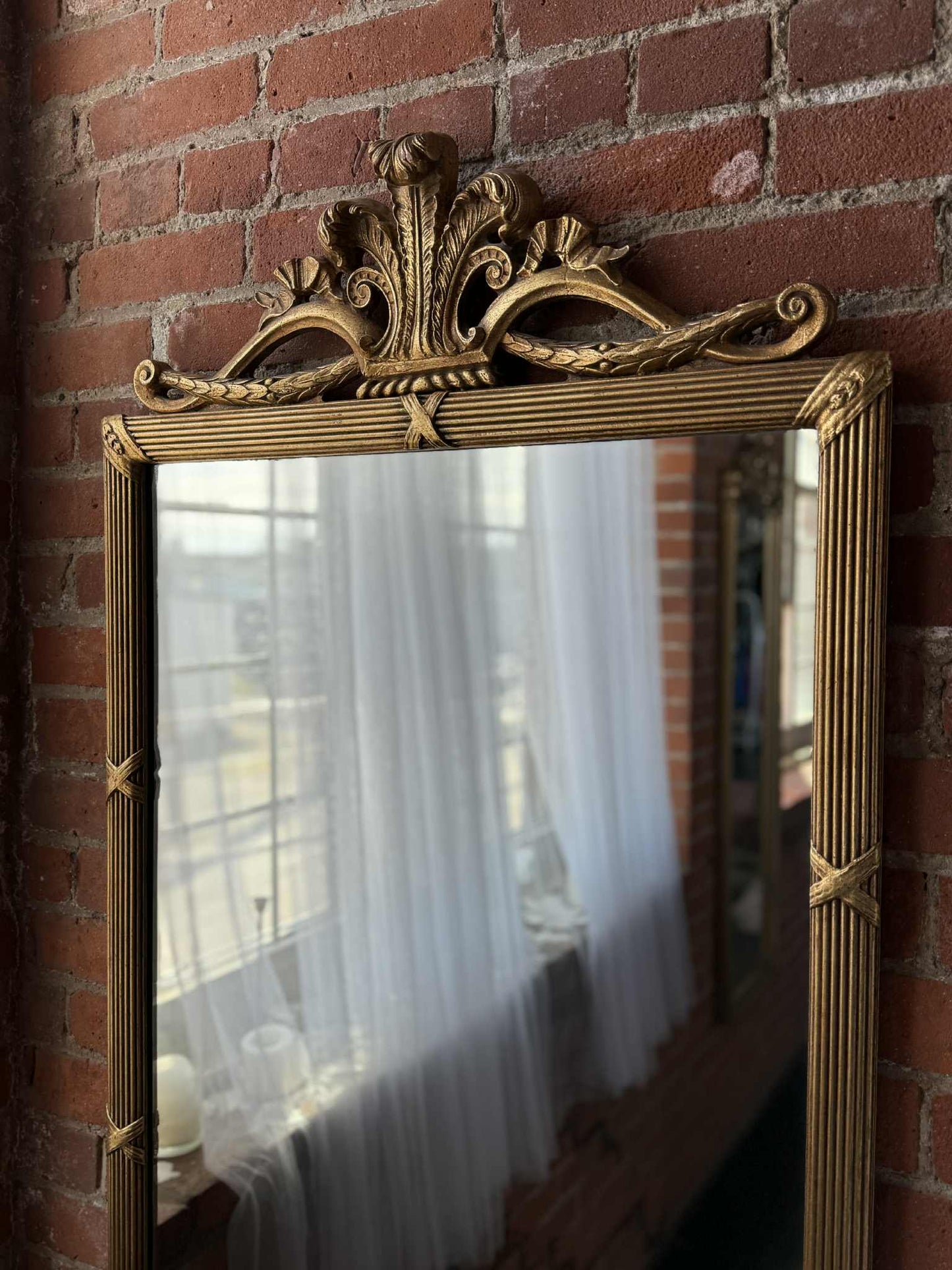 Friedman Brothers Gold Gilt Georgian Beveled Wall Mirror