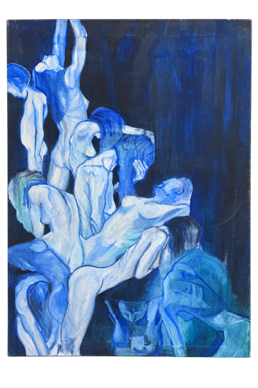 Abstract Figural Bodies on Canvas, 53X36"