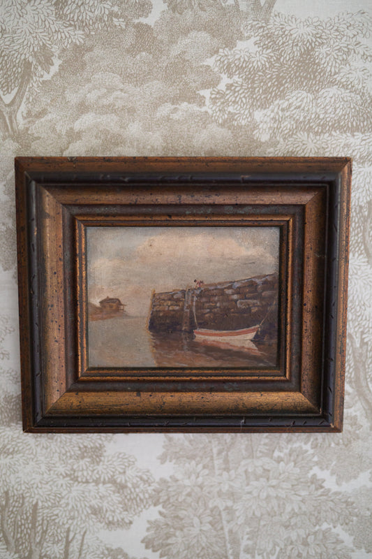 Harbor Scene Oil Painting