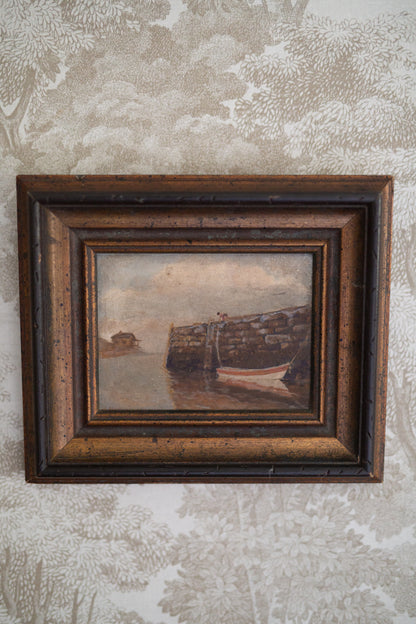 Harbor Scene Oil Painting