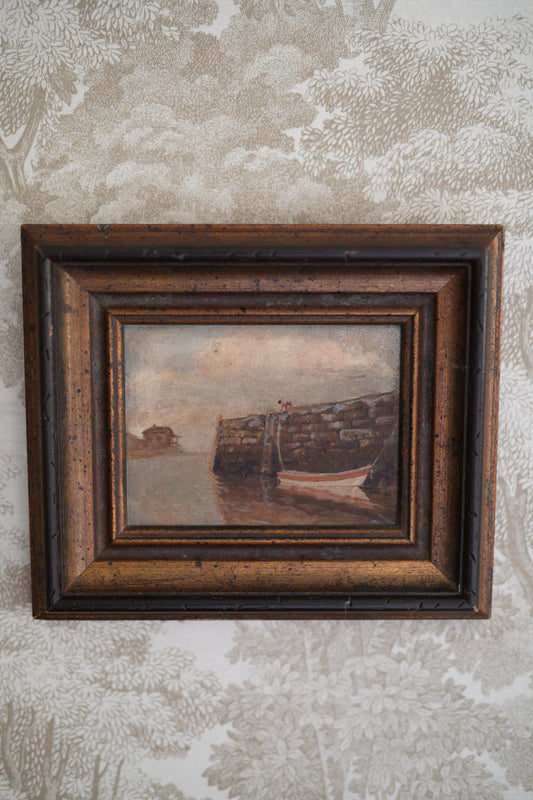 Harbor Scene Oil Painting