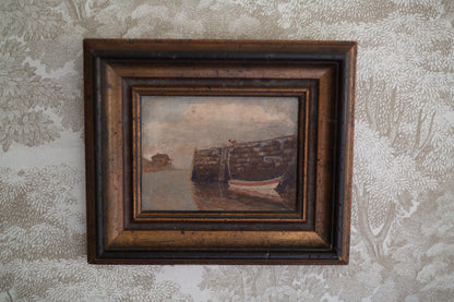 Harbor Scene Oil Painting