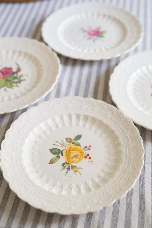 Spode 4 Set Rose Plates