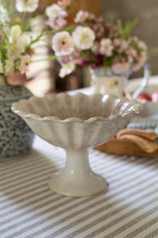 Antique Ironstone Fluted Compote