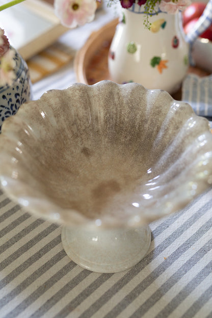 Antique Ironstone Fluted Compote