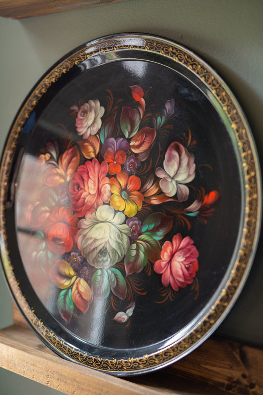 Zhostovo Russian Hand Painted Tray