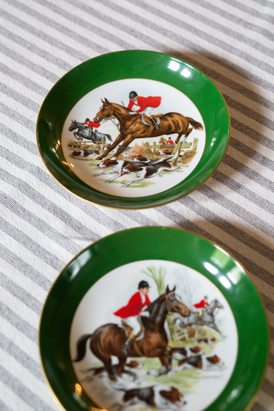 Vintage Alboth & Kaiser AK Porcelain Fox Hunting Shallow Bowl