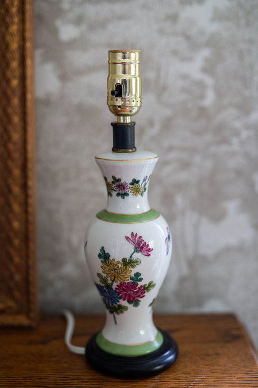 Vintage Ceramic Floral Lamp