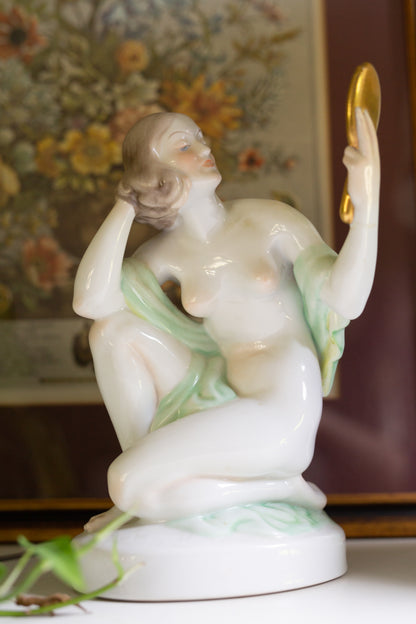 HEREND Nude Hand Painted Porcelain Figurine