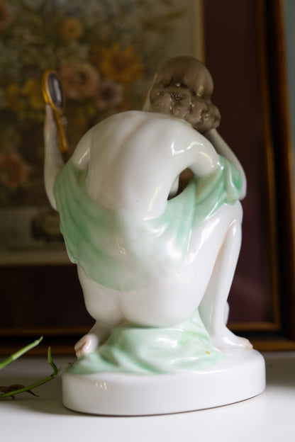 HEREND Nude Hand Painted Porcelain Figurine