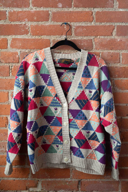 Eddie Bauer Wool Patchwork Cardigan