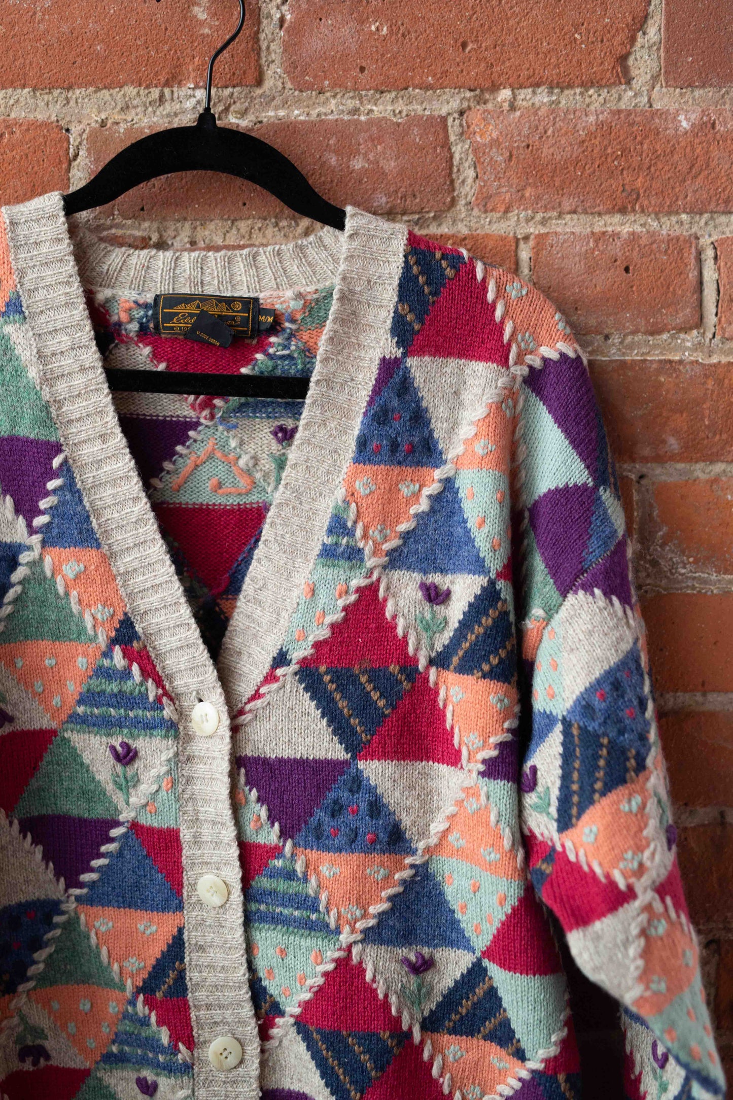 Eddie Bauer Wool Patchwork Cardigan