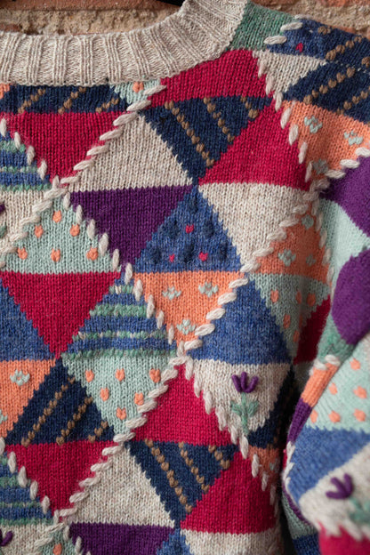 Eddie Bauer Wool Patchwork Cardigan